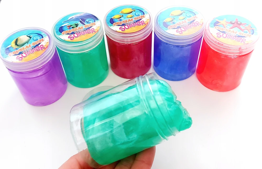 Swede SENSORY MASĖ vaikams SLIME CRYSTAL SOJL blizgis dėžutėje 1 vnt.