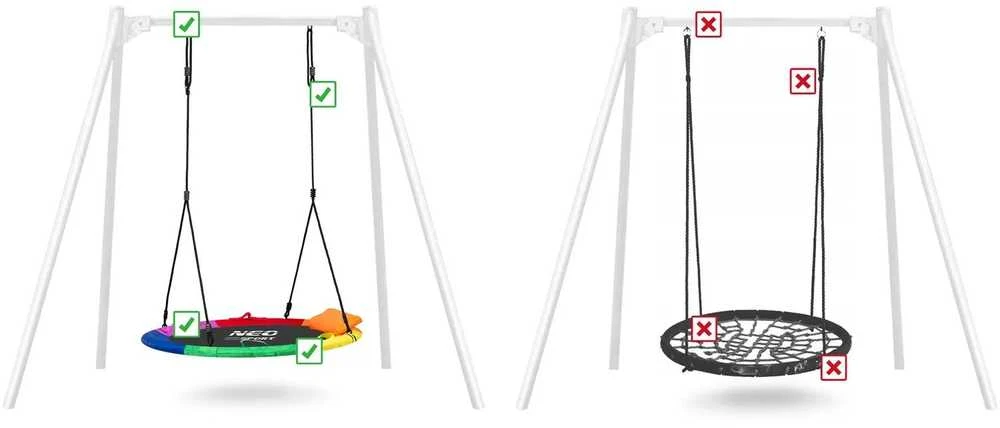 Neo-Sport Swingo XXL Vaikiškos sūpynės, įvairiaspalvės, 120 cm