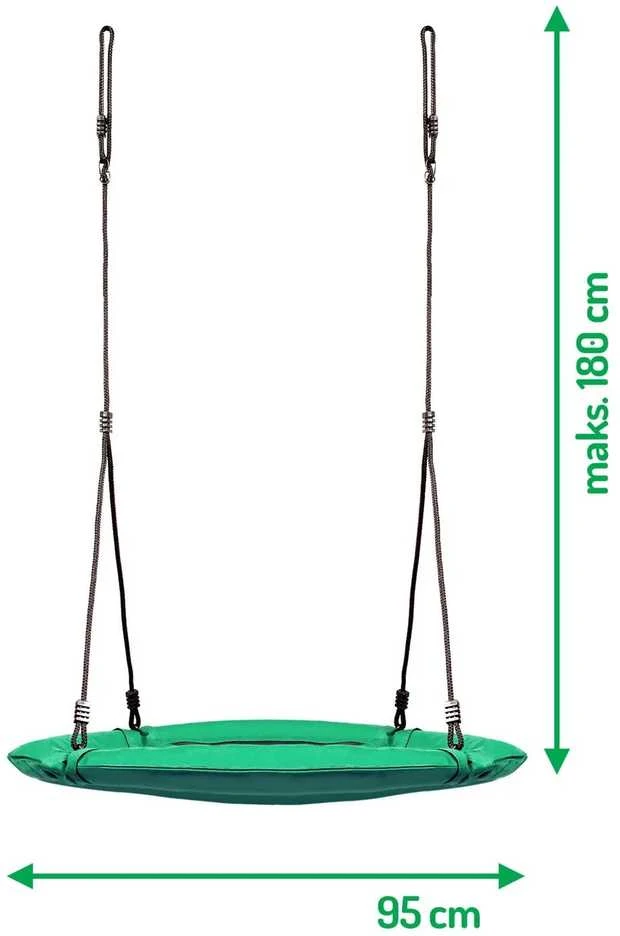 Swingo XXL žalios 95 cm varnos lizdo sūpynės