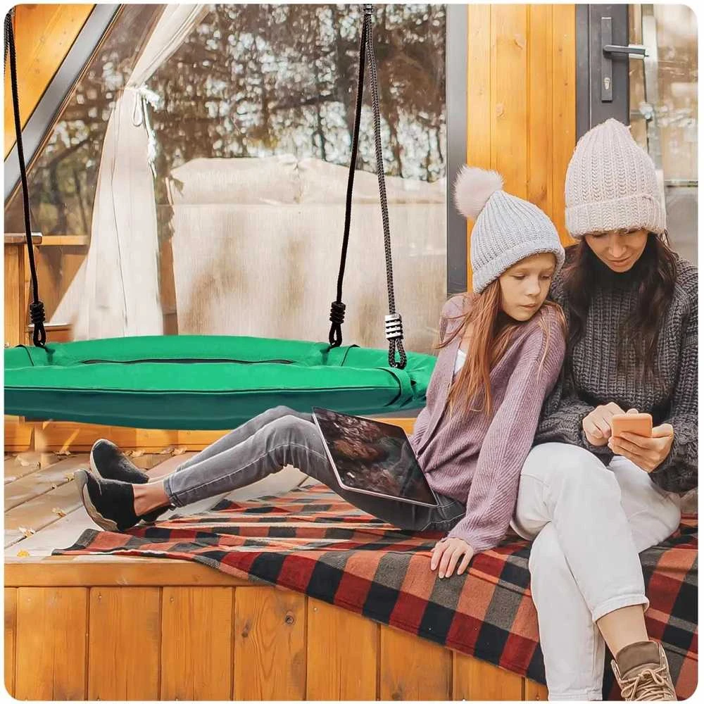 Swingo XXL žalios 95 cm varnos lizdo sūpynės
