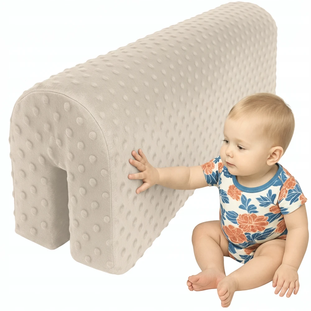 Syma Apsauga iš putplasčio vaikiškų lovelių ir vyresnio amžiaus lovų turėklų, Minky beige, 80 cm
