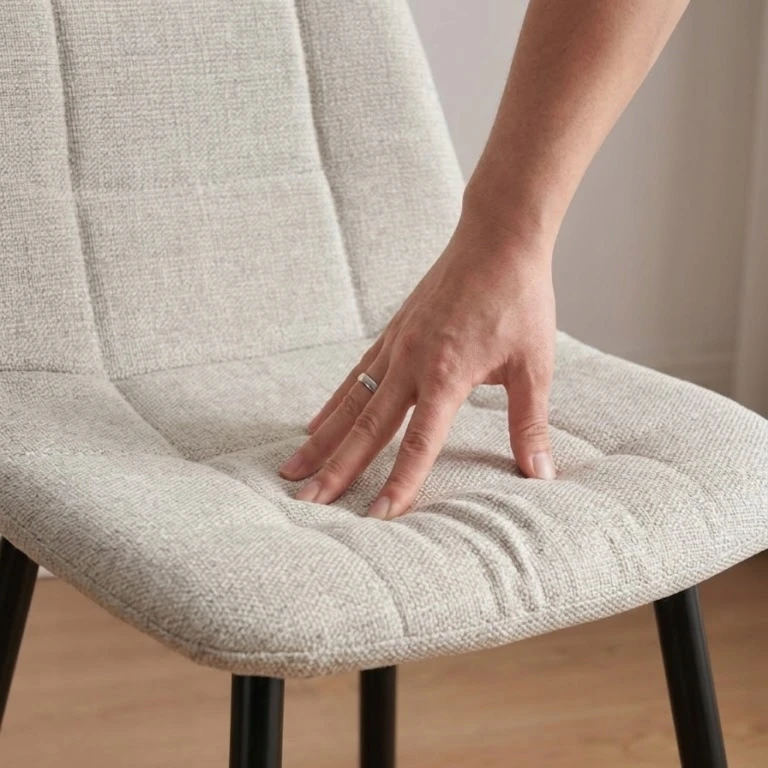 Szchara BEŽINĖ MINŠKINTA DAUGINĖ KĖDĖ IŠ AUDINIO, PATOGI, MODERNA VIRTUVEI