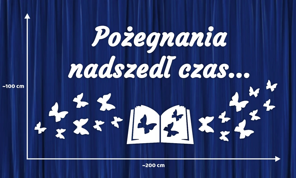 SzkolneNaklejki Dekoracija metų pabaigai ATSVEIKINIMO LAIKAS, mokykla, darželis