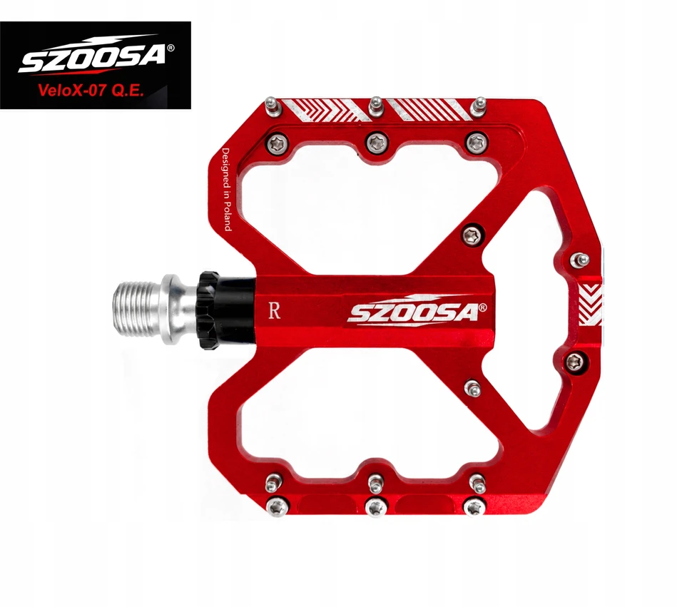 SZOOSA Aliuminio platforma MTB pedalai 3 itin lengvi mašinos guoliai Raudonas