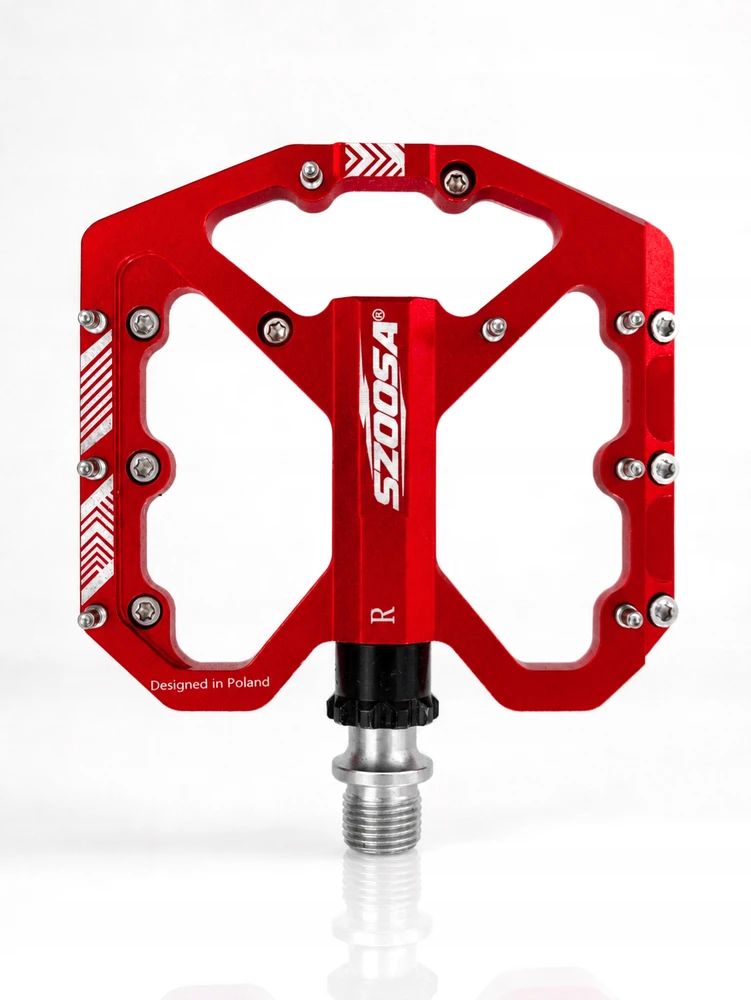 SZOOSA Aliuminio platforma MTB pedalai 3 itin lengvi mašinos guoliai Raudonas