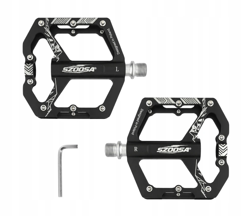 SZOOSA Lengvi MTB Enduro platformos pedalai, ALUMININIS, 3 solidūs DH Trail guoliai