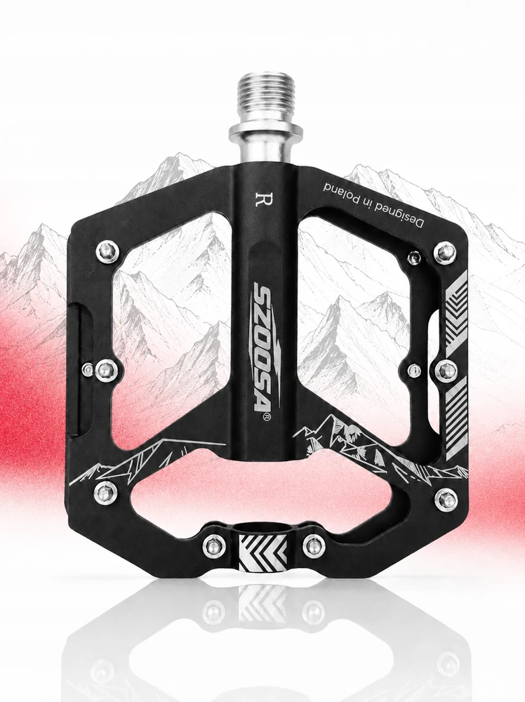 SZOOSA Lengvi MTB Enduro platformos pedalai, ALUMININIS, 3 solidūs DH Trail guoliai