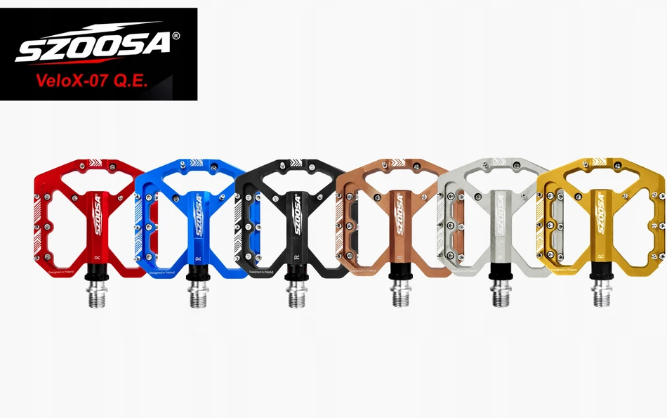SZOOSA MTB platforminiai pedalai, aliuminis, lengvi, 3 GUOLIAI, žvyro enduro, Juodas