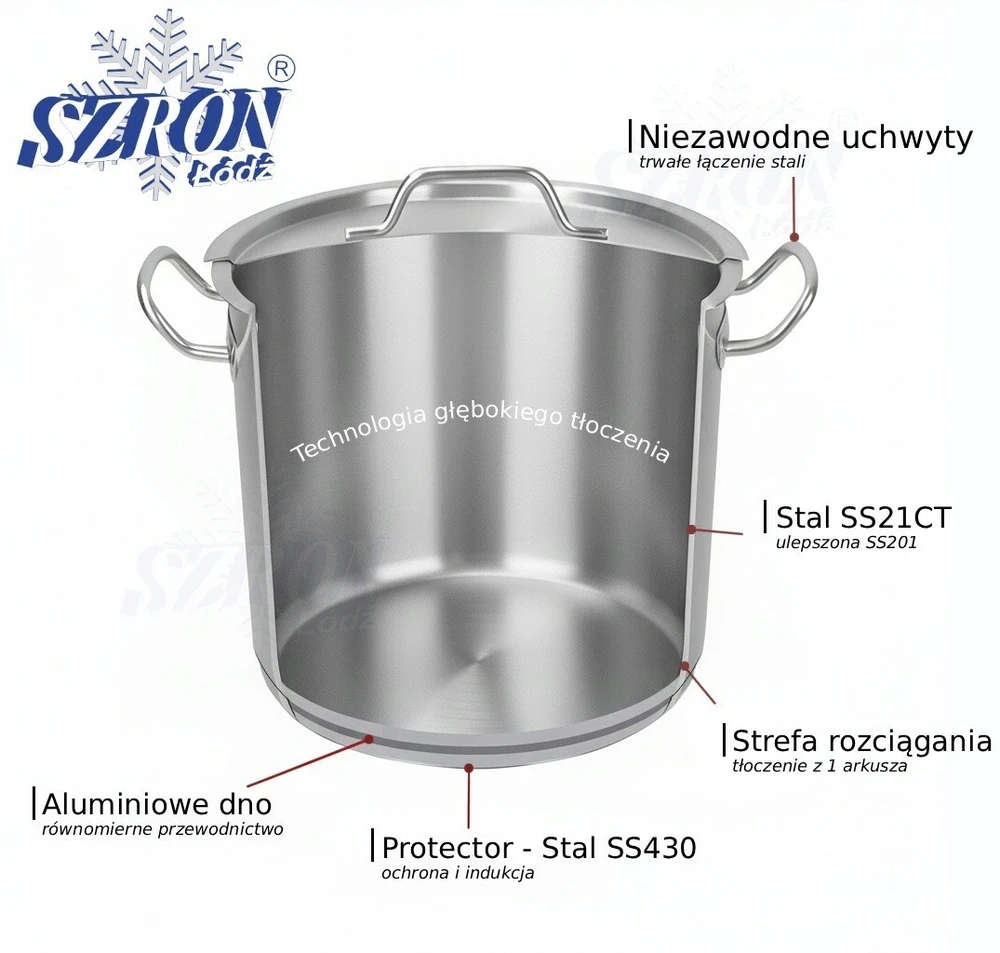Szron Nerūdijančio plieno puodas su dangčiu 11L Premium Frost PRE2623
