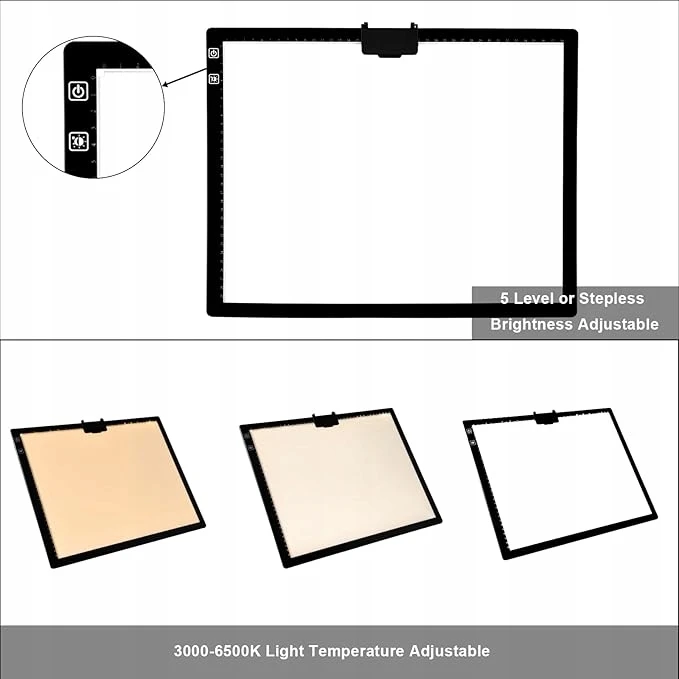 Sztuka Rodzinna Staliukas świetlny A3, su możliwością ładowania, 2500 mAh, lampa LED, 6500 K