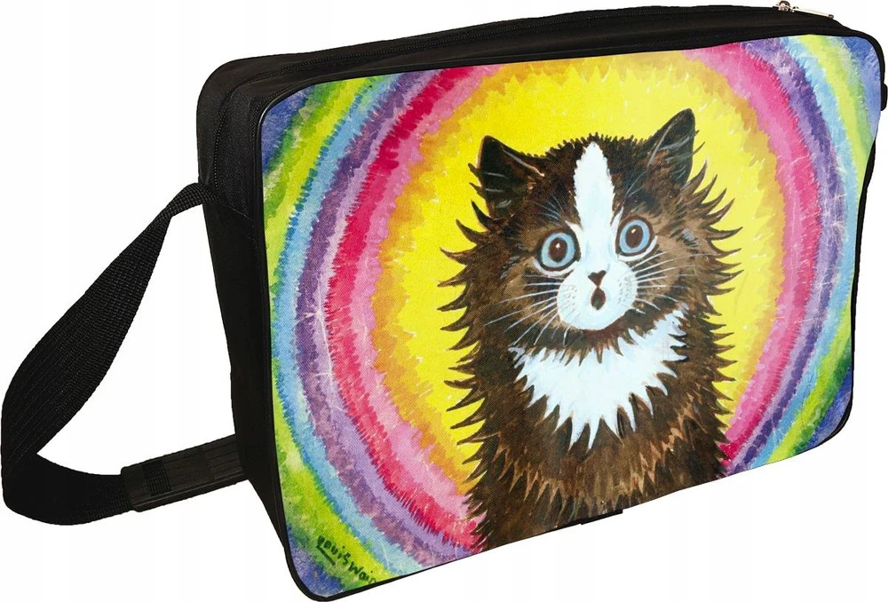 Szyjemy sztukę Louis Wain Cat vaivorykštės krepšyje