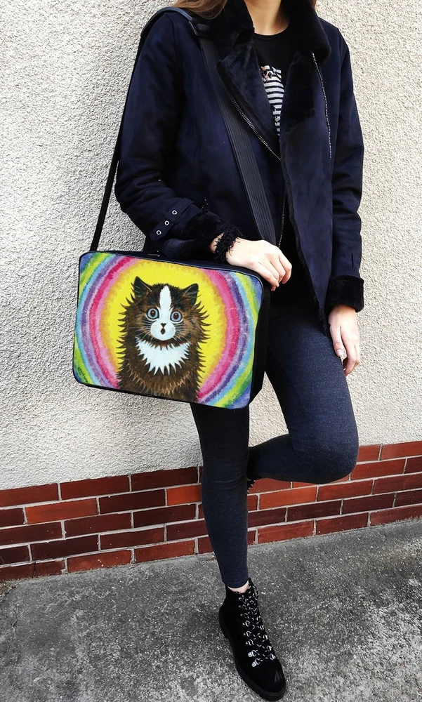 Szyjemy sztukę Louis Wain Cat vaivorykštės krepšyje