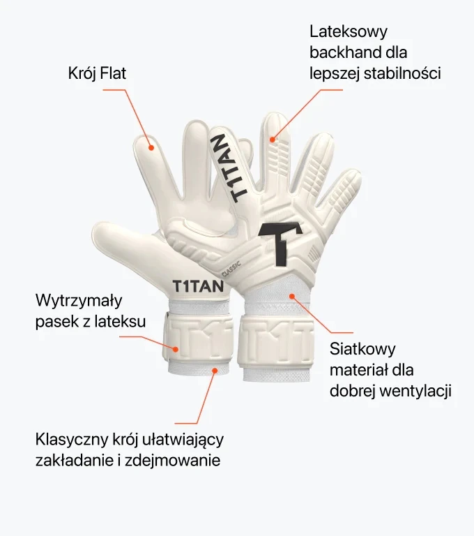 T1TAN Classic 1.0 Baltas-Out vartininko pirštinės - Balta