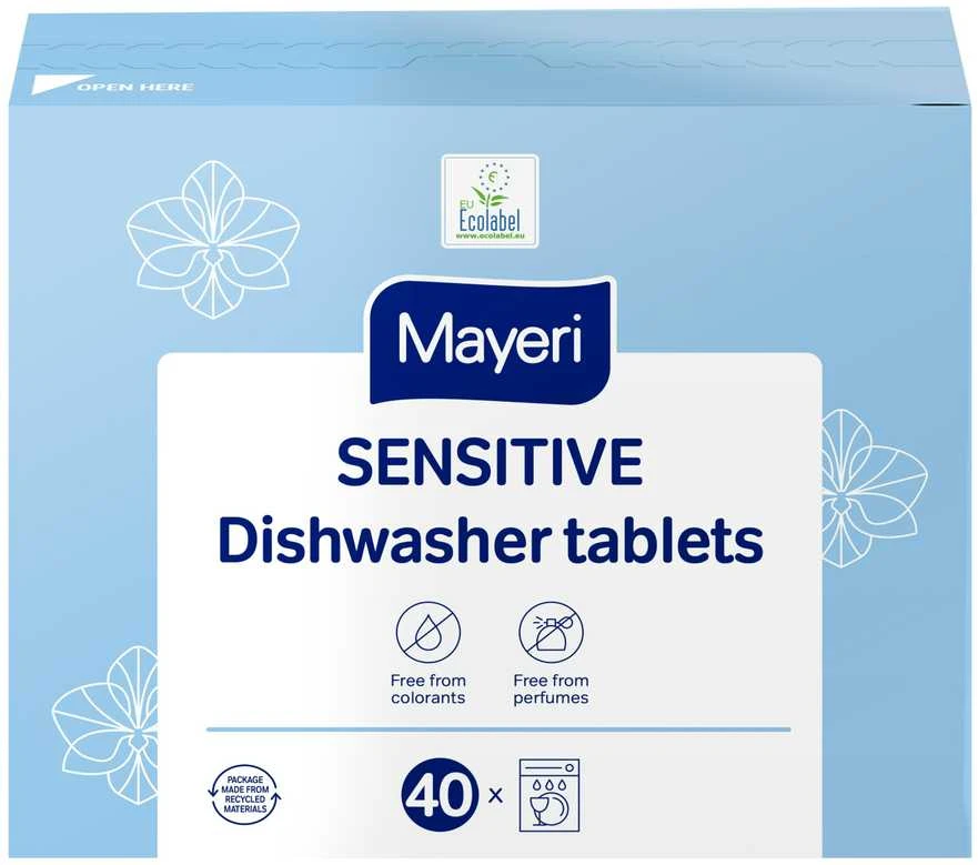 Indaplovių tabletės Mayeri sensitive, 40 vnt.