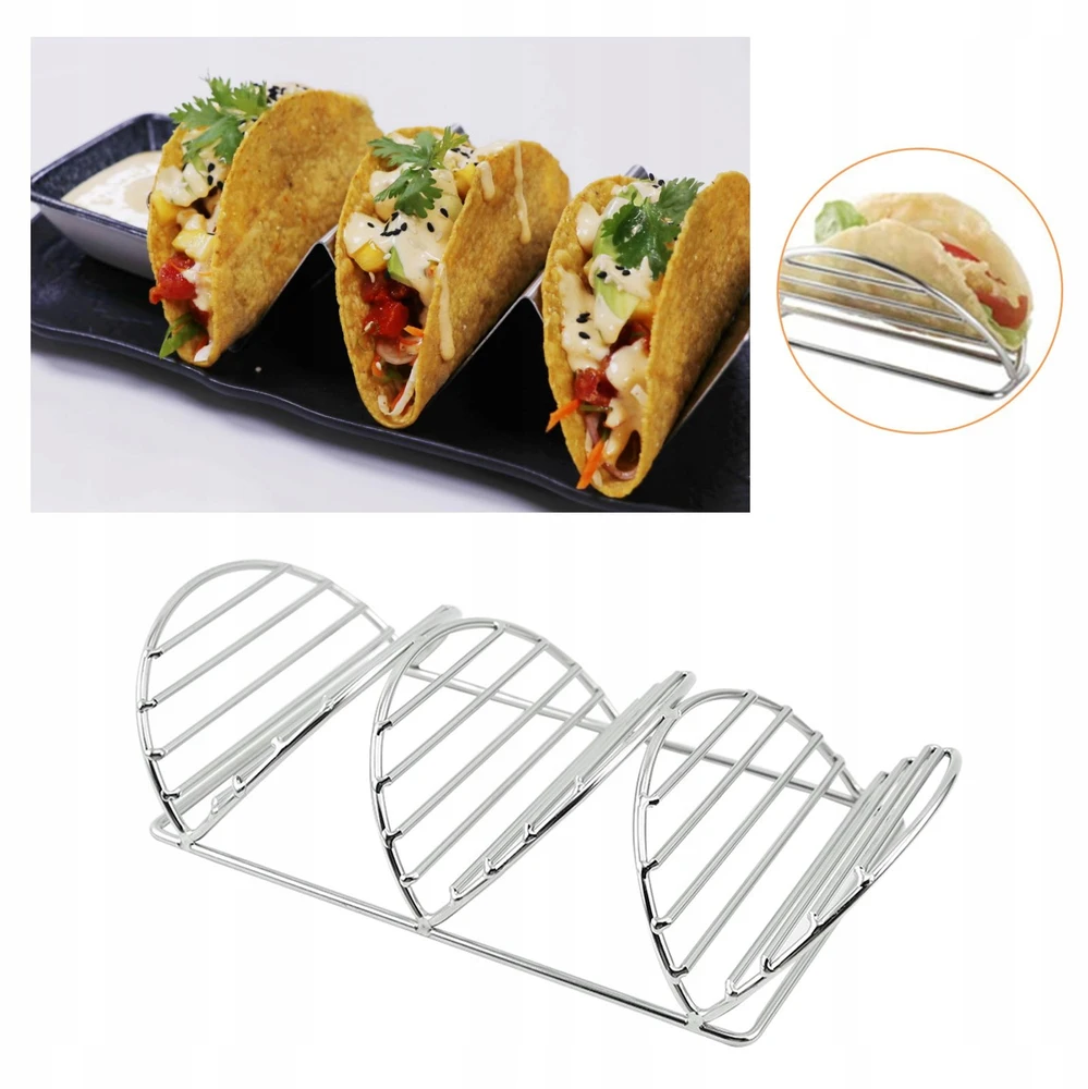 „Taco“ laikiklio stovas iš nerūdijančio plieno „Taco“ laikiklio šildymo padėklo lėkštės telpa 3