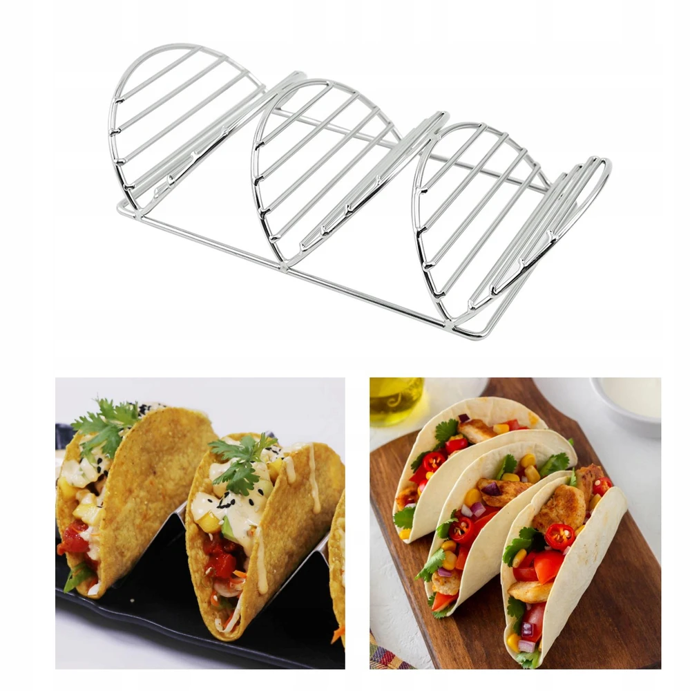 „Taco“ laikiklio stovas iš nerūdijančio plieno „Taco“ laikiklio šildymo padėklo lėkštės telpa 3