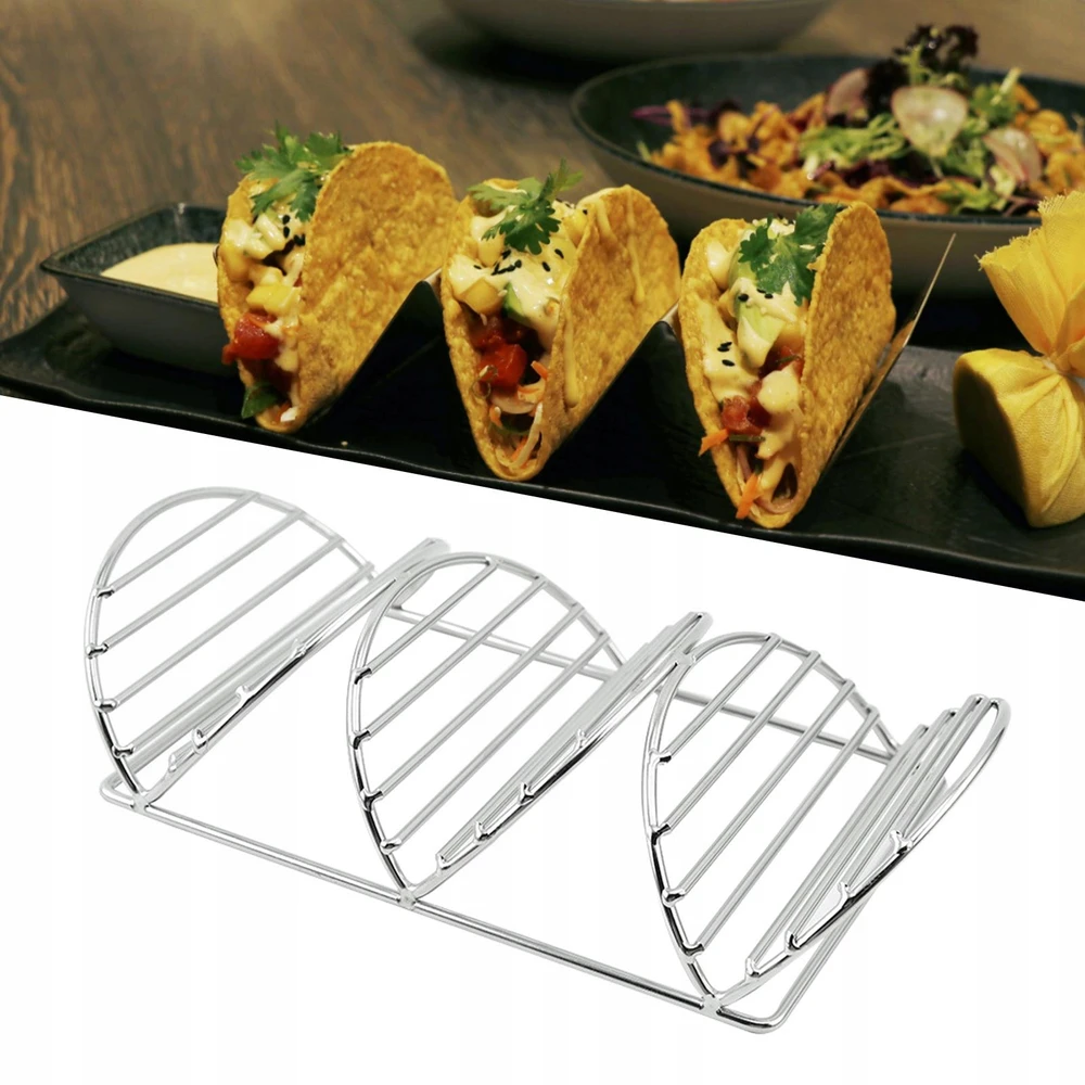 „Taco“ laikiklio stovas iš nerūdijančio plieno „Taco“ laikiklio šildymo padėklo lėkštės telpa 3