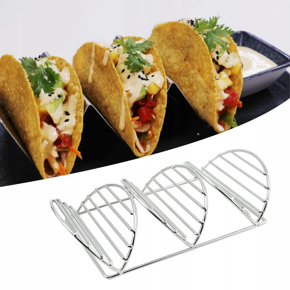 „Taco“ laikiklio stovas iš nerūdijančio plieno „Taco“ laikiklio šildymo padėklo lėkštės telpa 3