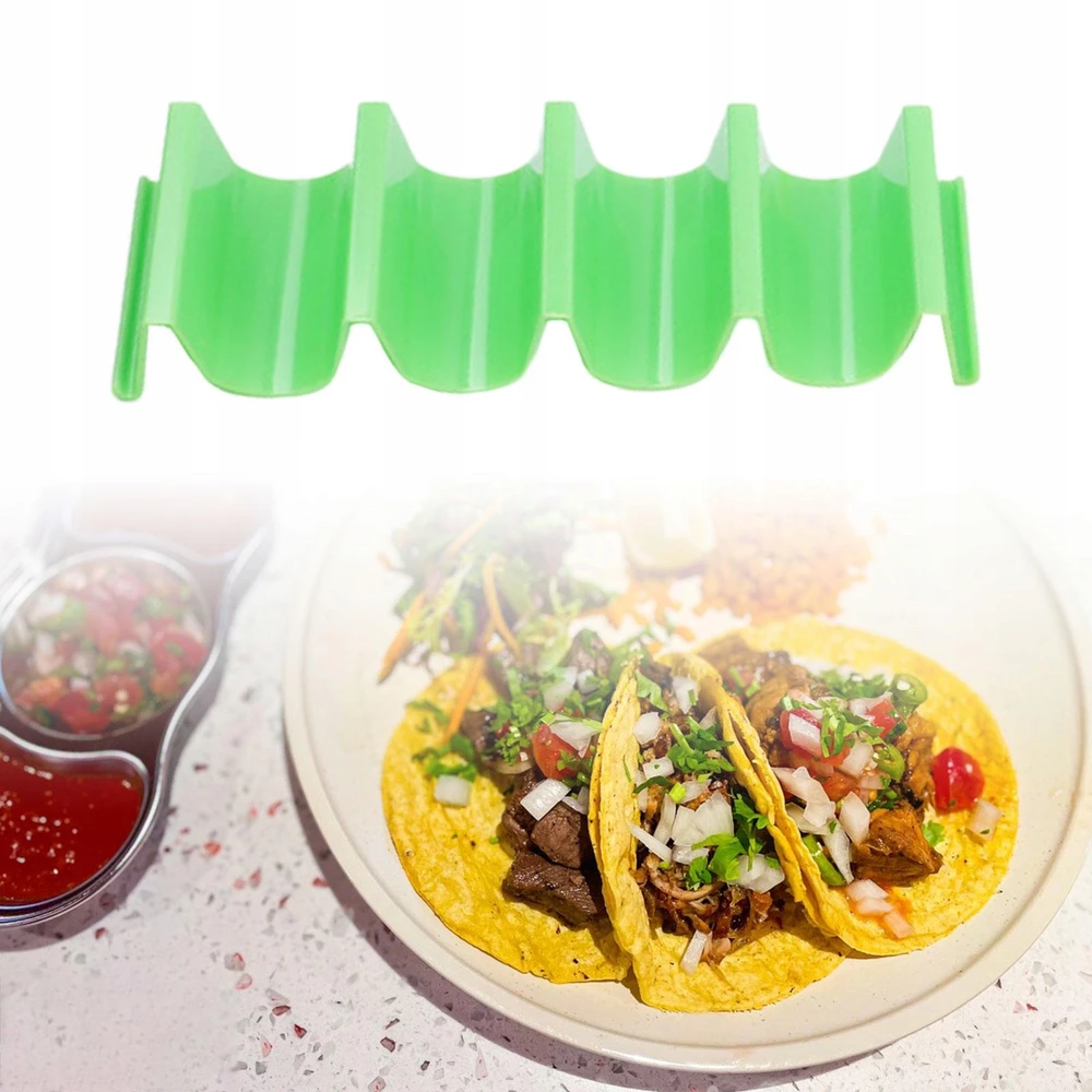 Taco laikiklis Taco kepimo stovas kepimui Daugiafunkcis Taco lukštų laikiklis žalias