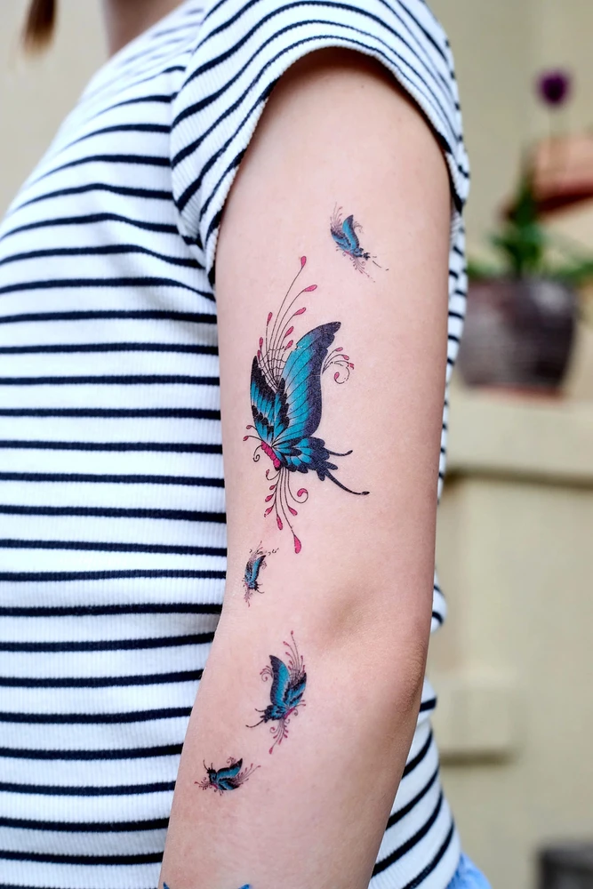 Tadekmark Kūrybinis 150 tatuiruočių šablonų rinkinys, 4 geliniai rašikliai, Tatuiruotės vaikams