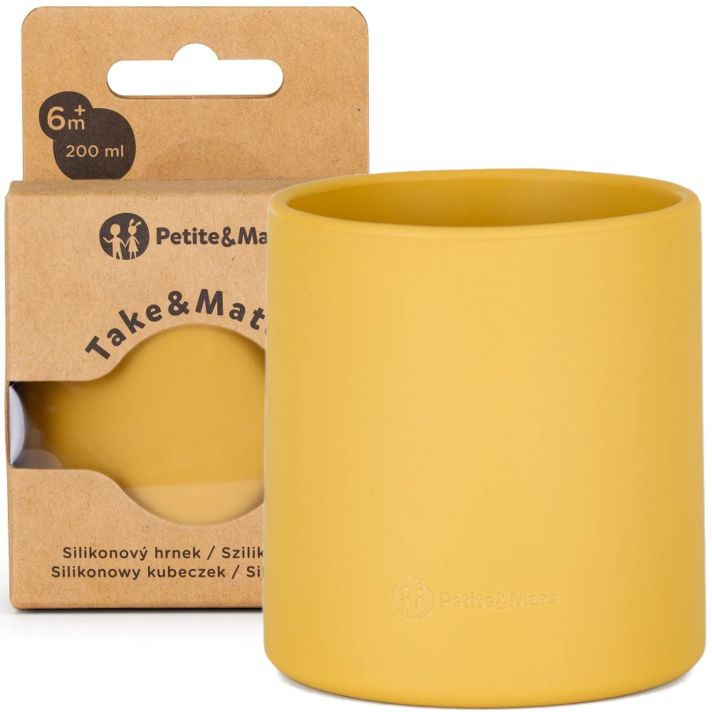 Take&Match Intense Ocher silikoninis puodelis 6m+ PETITE&MARS