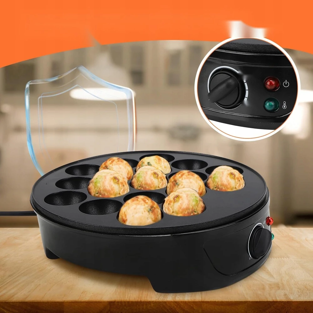 TAKOYAKI PRIETAISAS 18 KIŠČIŲ 750 W NERŪDIJANČIO PLIENO GREITAI NAMS