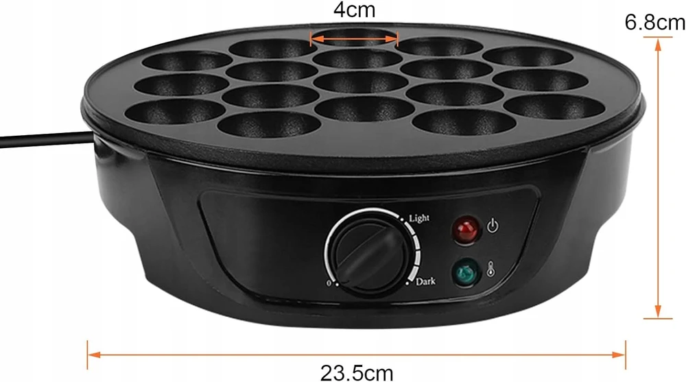 TAKOYAKI PRIETAISAS 18 KIŠČIŲ 750 W NERŪDIJANČIO PLIENO GREITAI NAMS