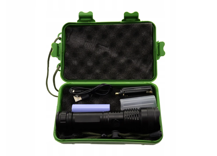Hurtomax TAKTINIS PROŽEKTORIUS Aliuminis, ZOOM CREE LED 5 REŽIMAI ĮKRAUNAMAS XHP50