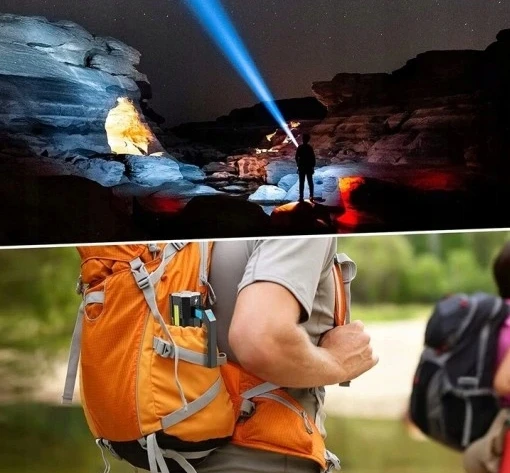 TAKTINIS LED TURISTINIS BLOKŠČIŲ BATERIJAS PAIEŠKOS DIRBTUVĖS LEMPAS