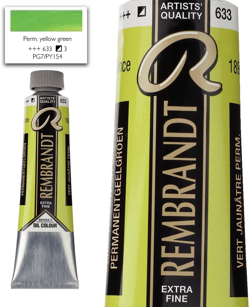 Artequipment Talens Akrilinė dažai - Nuolatinė geltonai žalia - 633 - Ekstra smulki - Rembrandt - 40ml tūbelė