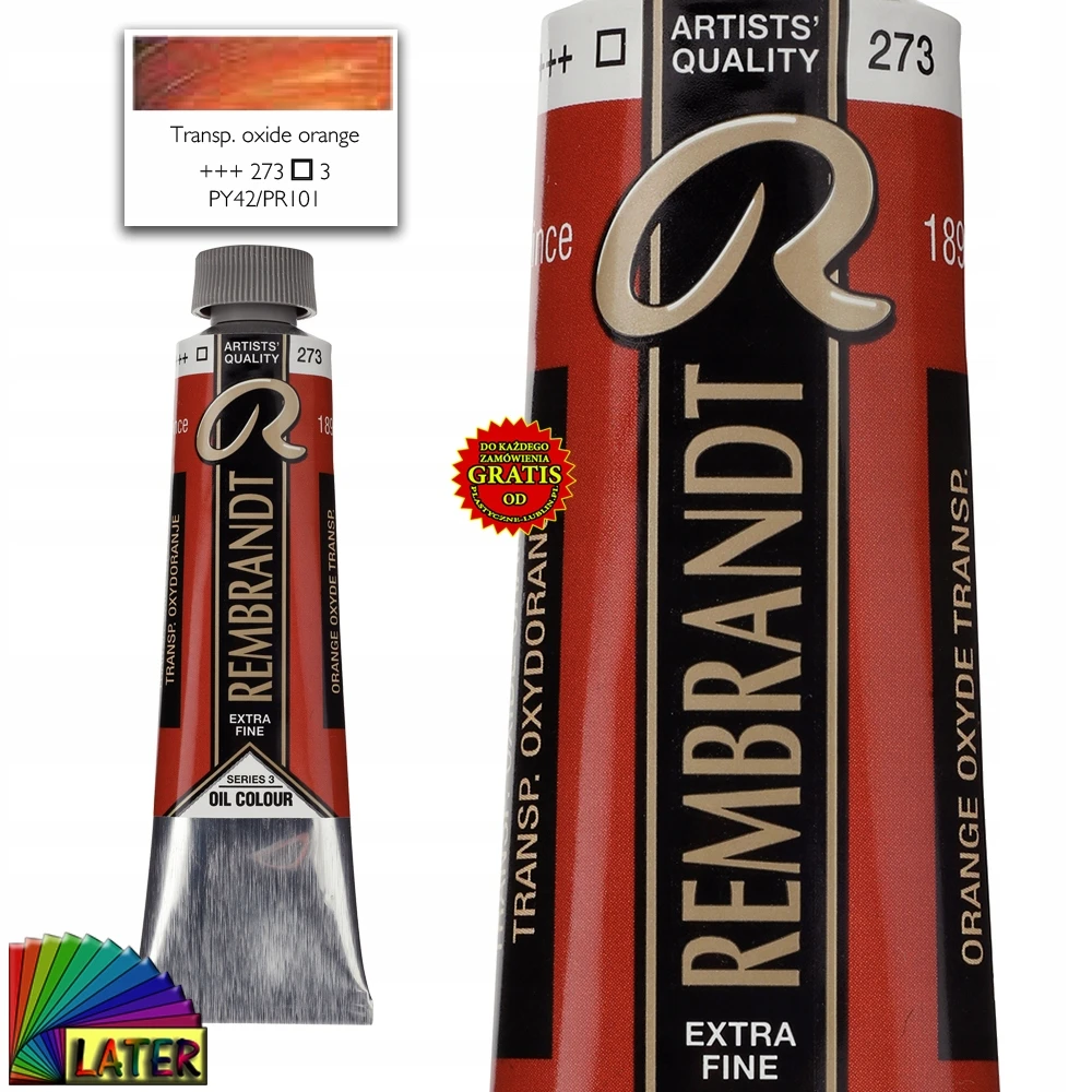 Talens Aliejinė spalva - Permatomas oksido oranžinis - 273 - Extra-fine - Rembrandt - 40ml tūbelė
