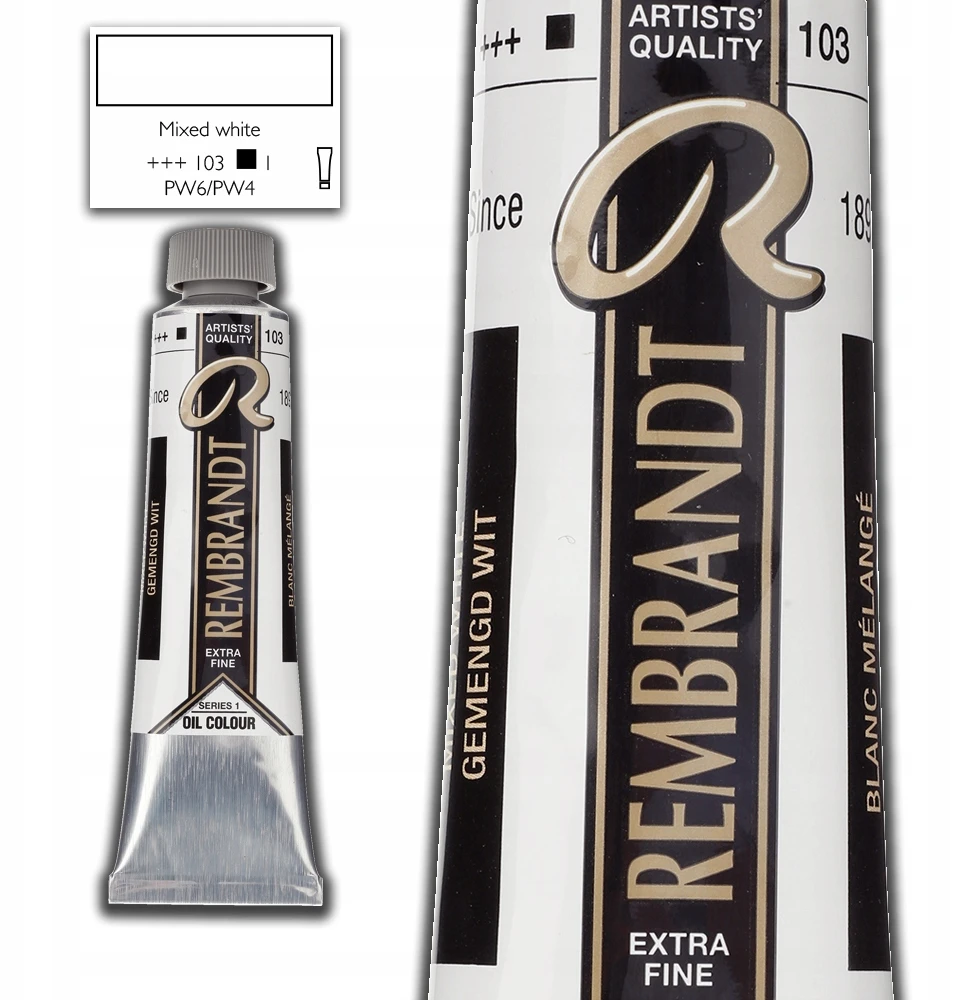 Talens Aliejinė tapyba - REMBRANDT - 103 - Extra-fine - Sumaišyta balta - 40ml tūbelė