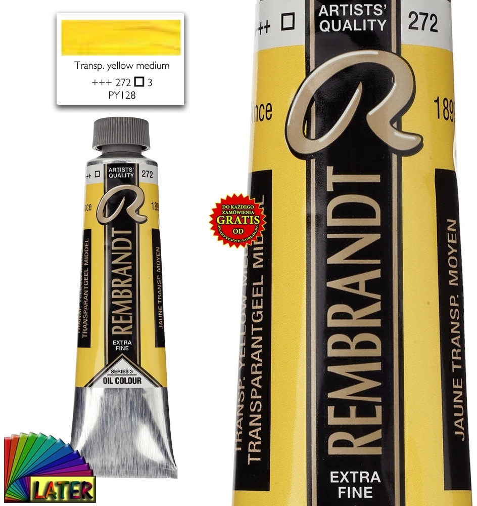 Talens Alyva - Vidutinio skaidrumo geltona - 272 - Extra-fina - Rembrandt - 40ml tūbelė