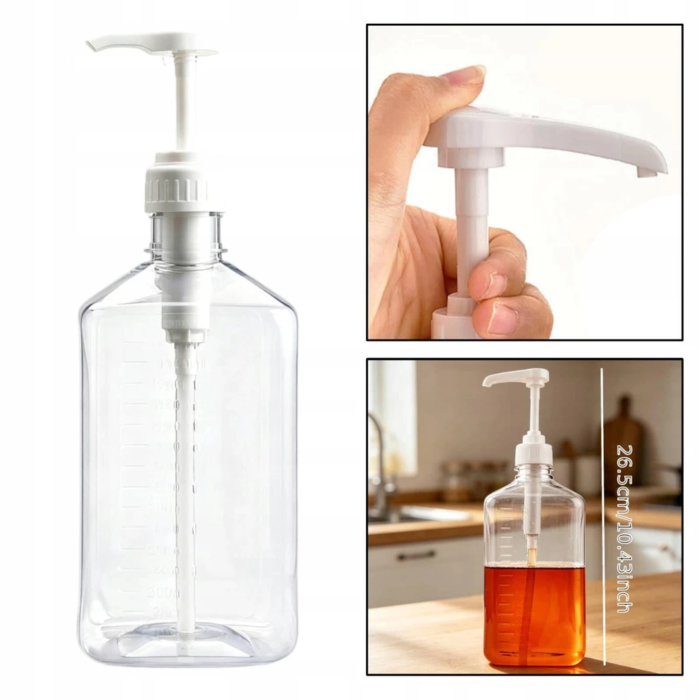 Talpykla su cukraus presu Talpykla su pompa 1600 ml Praktiškas kavos sirupas