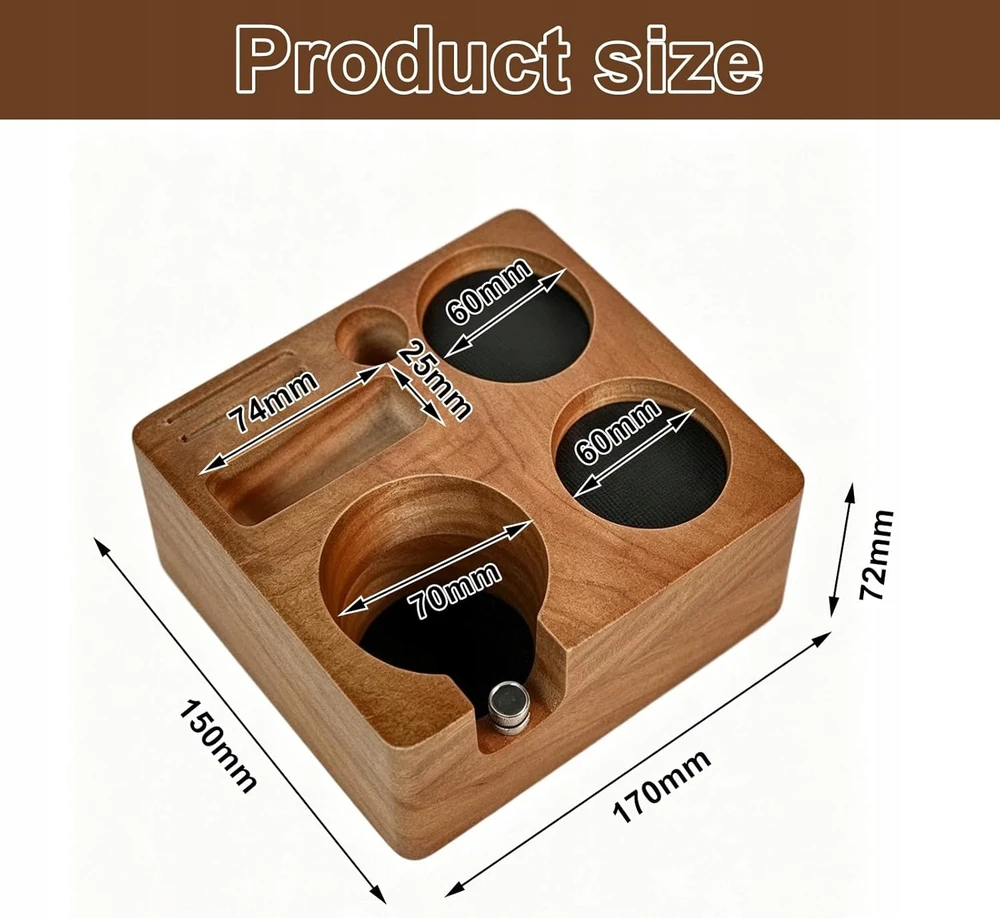 TAMPING ESPRESSO 51/54MM ORGANIZATORIAUS PRIEDAI GRAIKIŲ RIEŠUTŲ MEDIENA