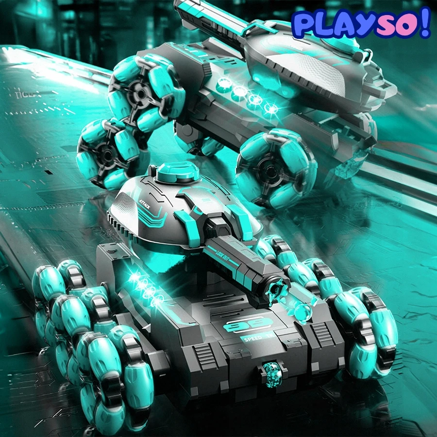 TANK RC AUTOMOBILIS SU GEL RUULULINIU pistoletu 6x6 NUOTOLINIO VALDYMAS IR GESTAS