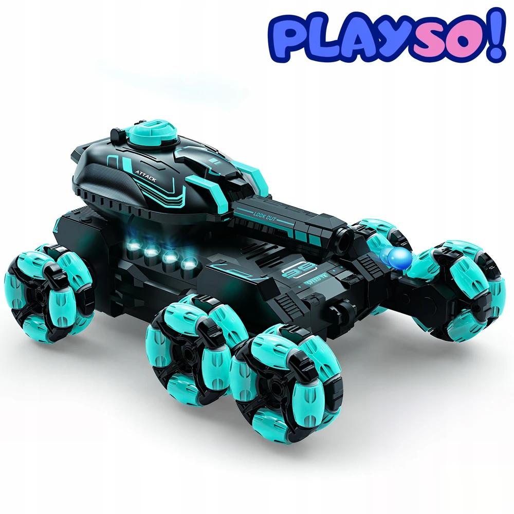 TANK RC AUTOMOBILIS SU GEL RUULULINIU pistoletu 6x6 NUOTOLINIO VALDYMAS IR GESTAS