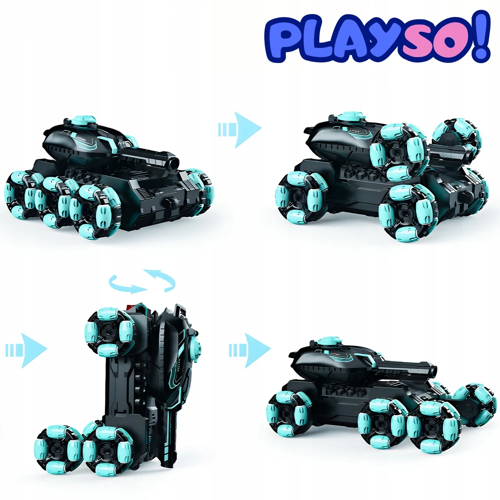 TANK RC AUTOMOBILIS SU GEL RUULULINIU pistoletu 6x6 NUOTOLINIO VALDYMAS IR GESTAS