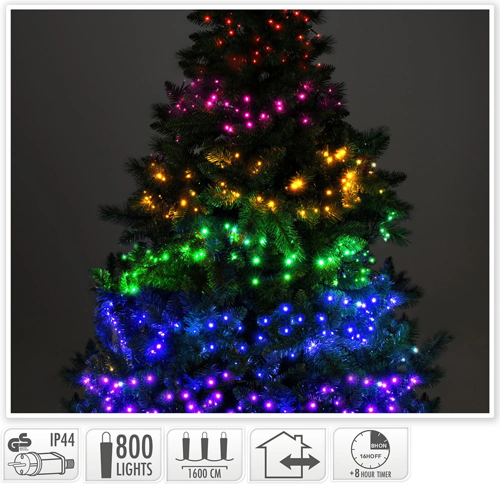 Home Styling Collection Tanki elektrinė girlianda CLUSTER, IP44, 400 LED, 8 režimai, įvairių sp., 8 m