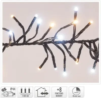 Mondex Tanki elektrinė girlianda CLUSTER, IP44, 800 LED, 8 režimai, įvairių sp., 16m