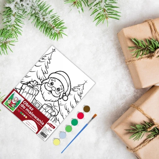 Tapyba Kalėdų spalvinimo knyga ant drobės 15x20 cm Kalėdų Senelis su dovanomis artmaker