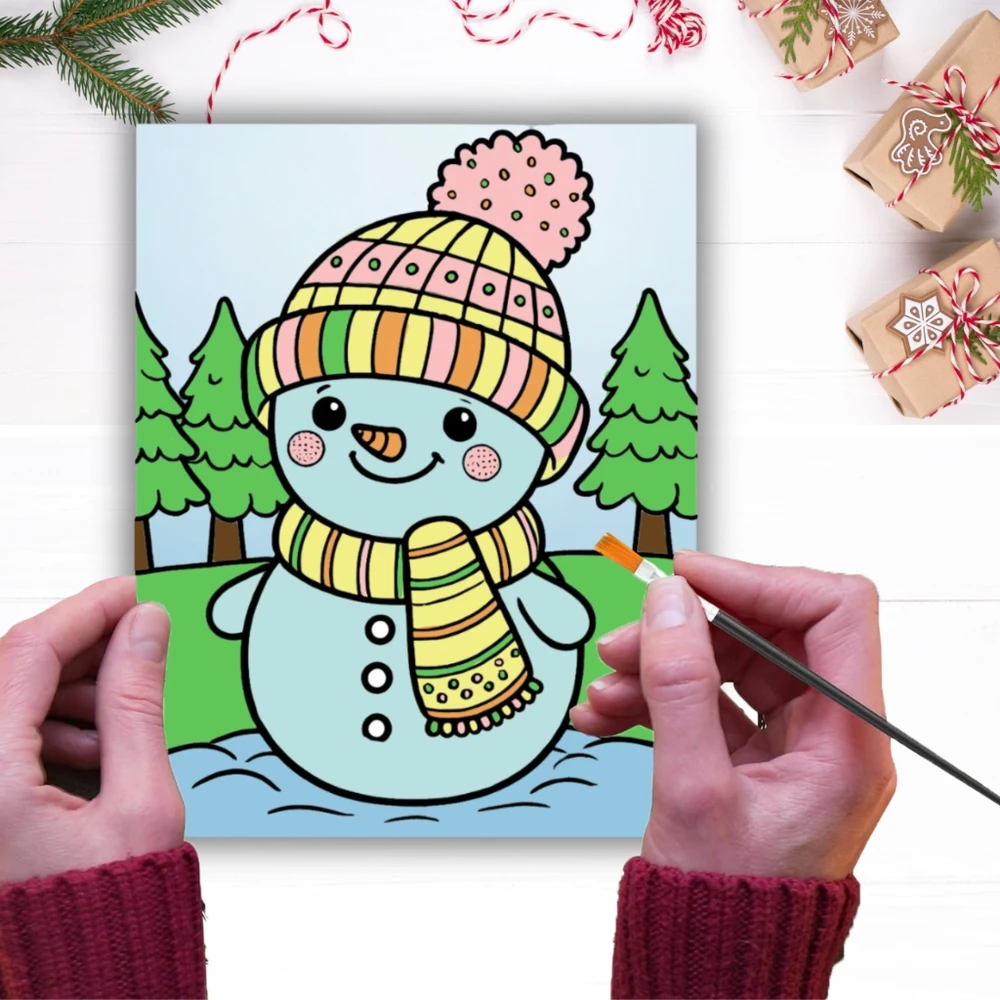 Tapyba Kalėdų spalvinimo knyga ant drobės 15x20 cm sniego žmogus artmaker