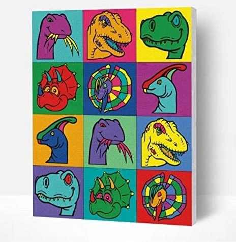 Splat Planet tapyba pagal skaičius, DINOZAURAS 30x40 cm