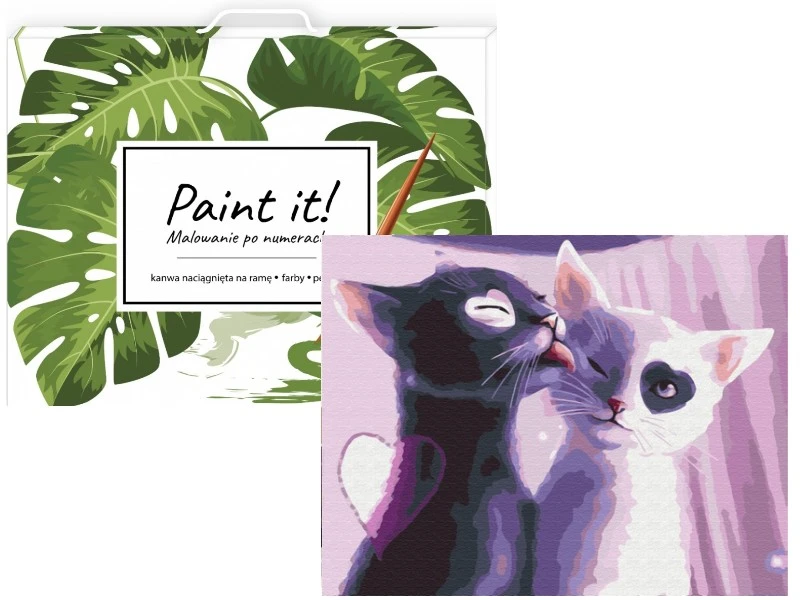 Symag Paint it! Tapyba pagal skaičius. Katės su širdelėmis 40 x 50 x 1,5 cm