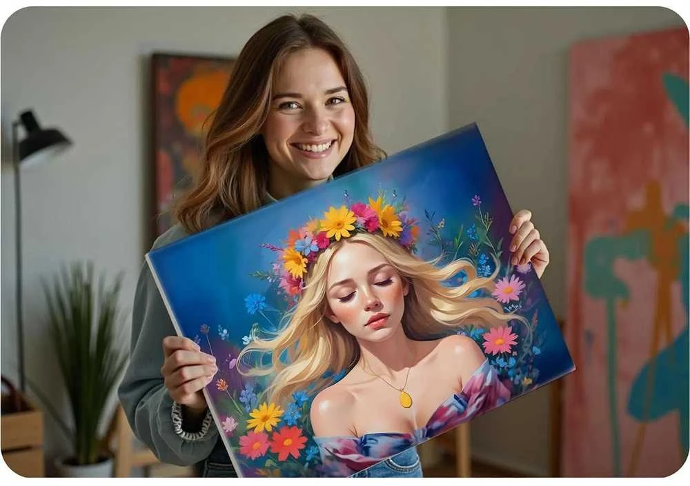 Tapyti pagal skaičius paveikslas 40x50 cm Massido Moters portretas