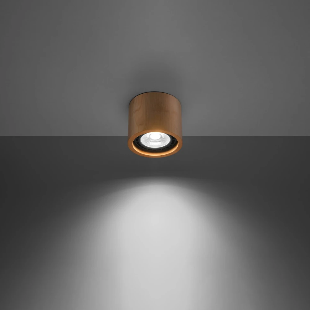 Lubinis šviestuvas Sollux Lighting Plafond BASIC 1 natūrali mediena