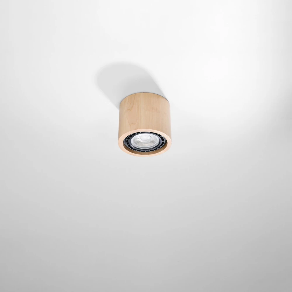 Lubinis šviestuvas Sollux Lighting Plafond BASIC 1 natūrali mediena
