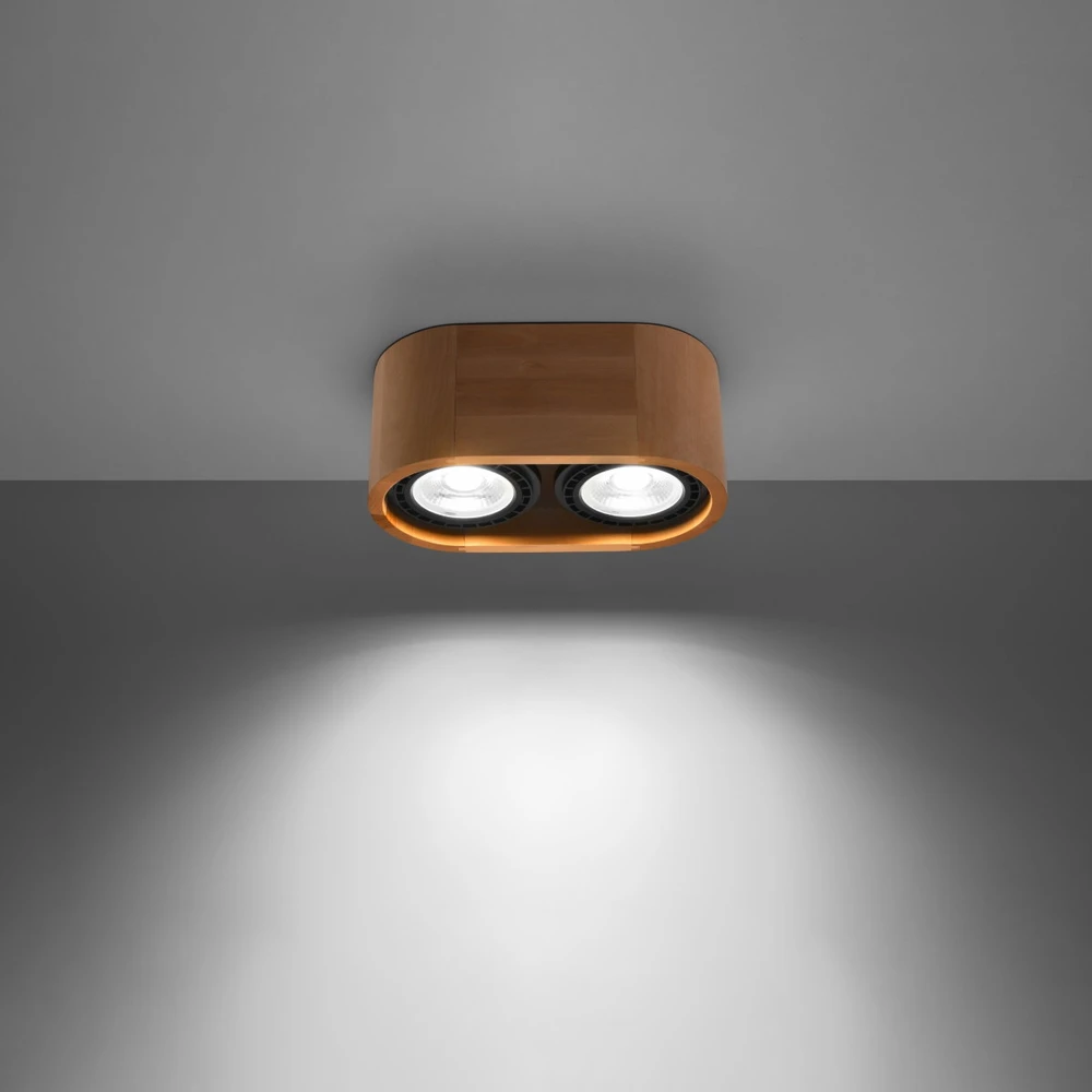 Sollux Lighting Lubinis šviestuvas BASIC 2 natūralaus medžio