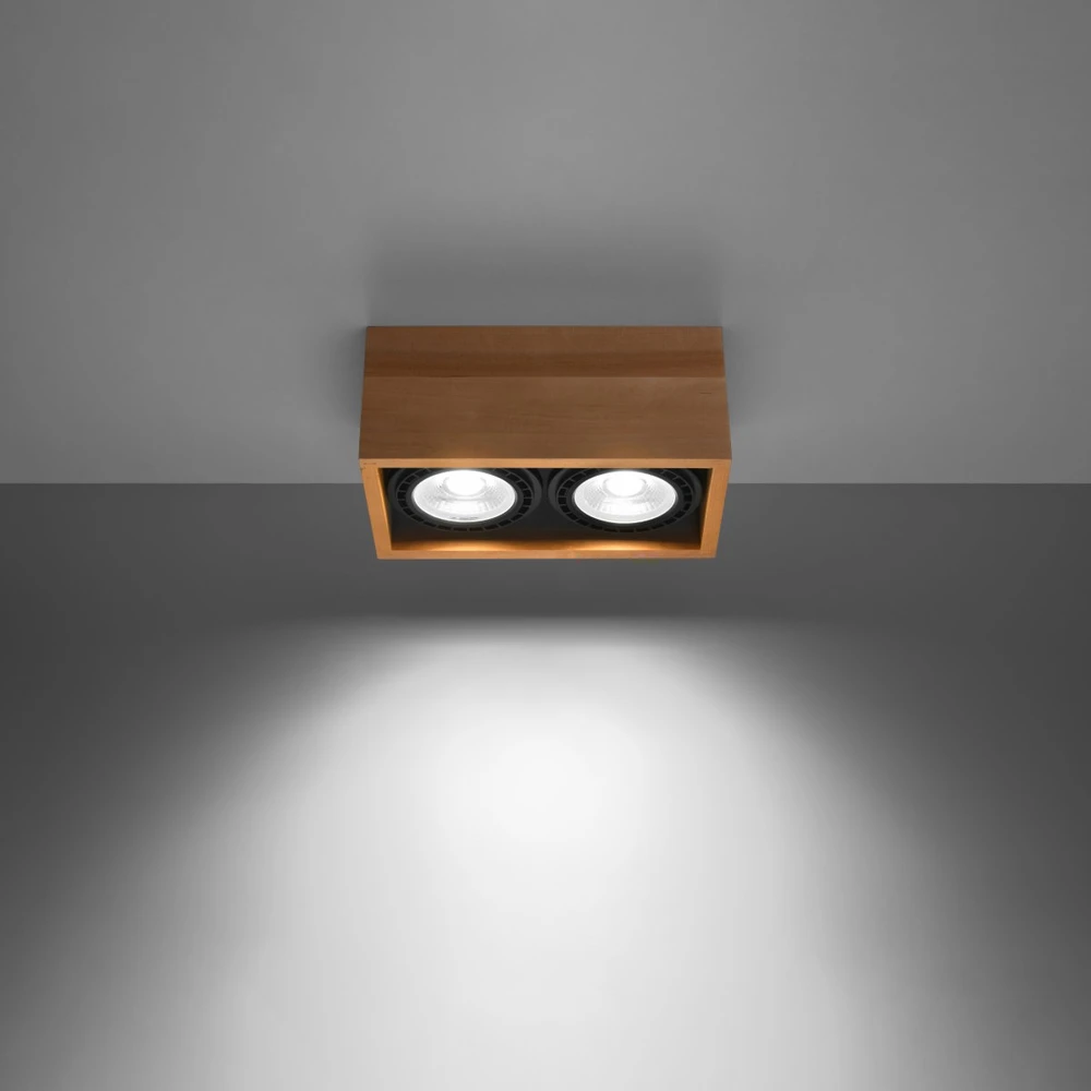 Sollux Lighting Lubinis šviestuvas QUATRO 2 iš natūralaus medžio
