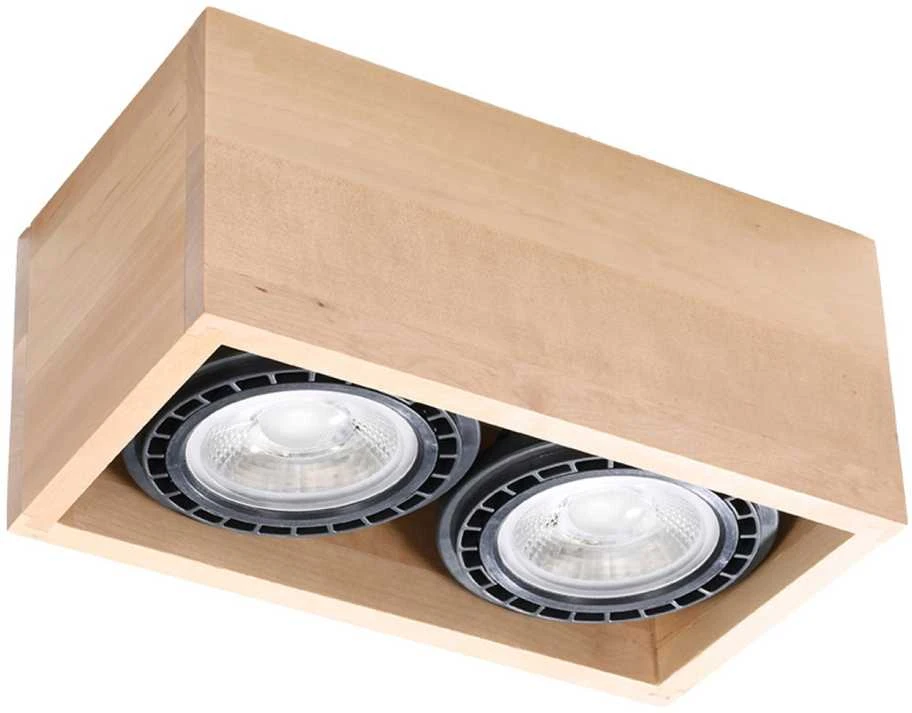 Sollux Lighting Lubinis šviestuvas QUATRO 2 iš natūralaus medžio